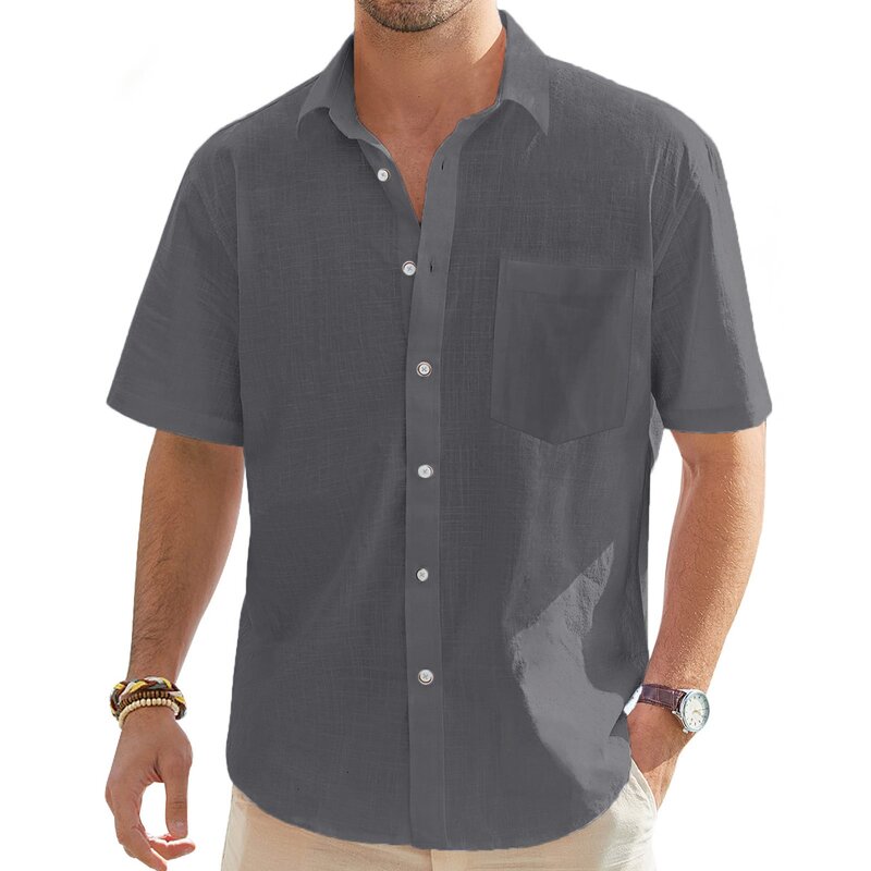 男性用のモノクロ半袖シャツ、カジュアルなスタンドトップ、休暇Tシャツ、大きくて高さ、春と夏