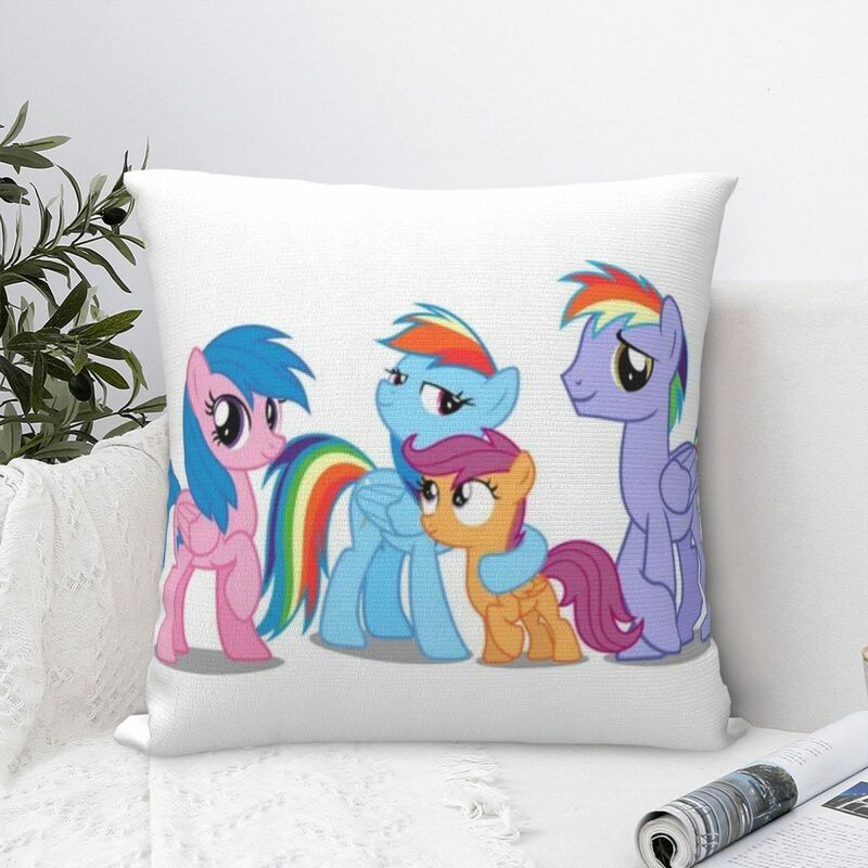 Rainbow Ponys G1 (9) Square Pillowcase Pillow Cover Polyester Cushion Decor Comfort Throw Pillow for Home Living Room