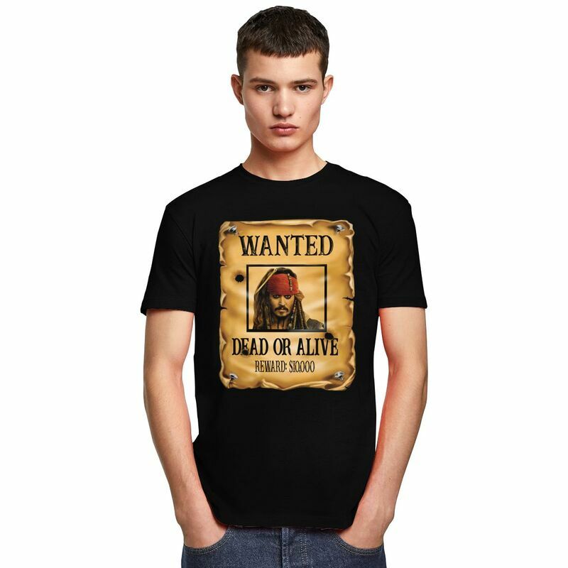 T-Shirt z filmu Jack Sparrow skurczył się, bawełniana koszulka koszulka na krótki rękaw piraci z karaibskich T-shirtów Slim Fit