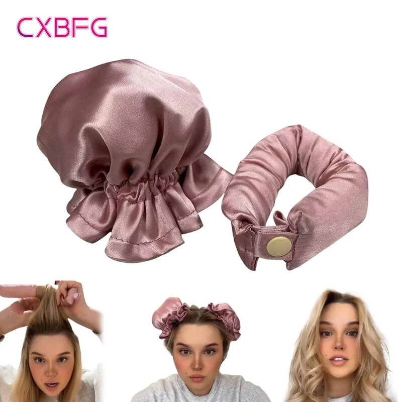 Heatless Curling Rod Headband Soft Hair Curlers No Heat Silk Curls Lazy Hair Rollers Sleeping Curler with Cap Hair Styling Tools
