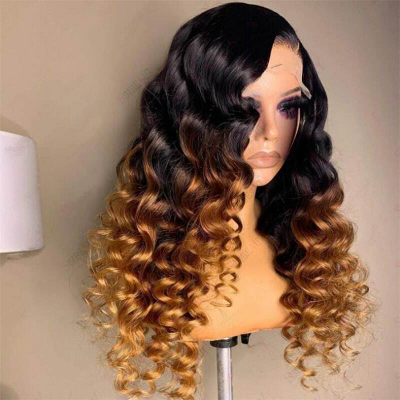180Density Glueless Soft 26“ Long Ombre Blond Deep Curly Lace Front Wig For Women BabyHair Preplucked Heat Resistant Daily