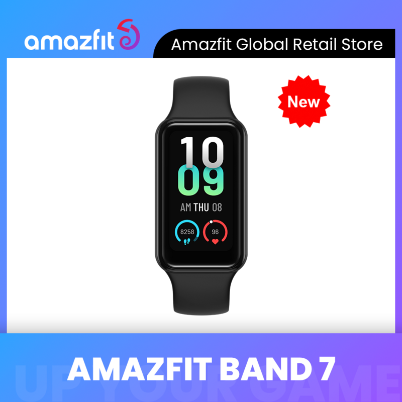 Amazfit-Band 7 Pulseira Inteligente, Nova Versão Global, Grande Display HD AMOLED de 1,47 ", 120 Modos Esportivos, Poderoso Zepp OS