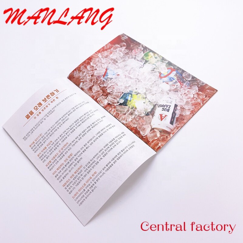 Custom  Customized A3 A4 A5 Brochure Offset Printing with 7 Inch Video Brochure Folded Leaflet Flyer printing