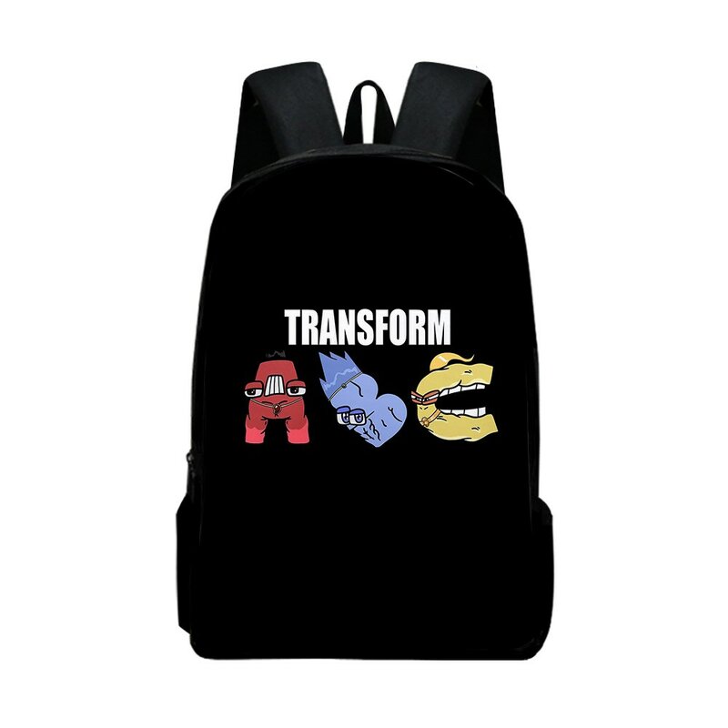 Школьный портфель для мальчиков и девочек, повседневный ранец с аниме и мультипликационным алфавитом для ноутбука, сумка на плечо для мужчин и женщин