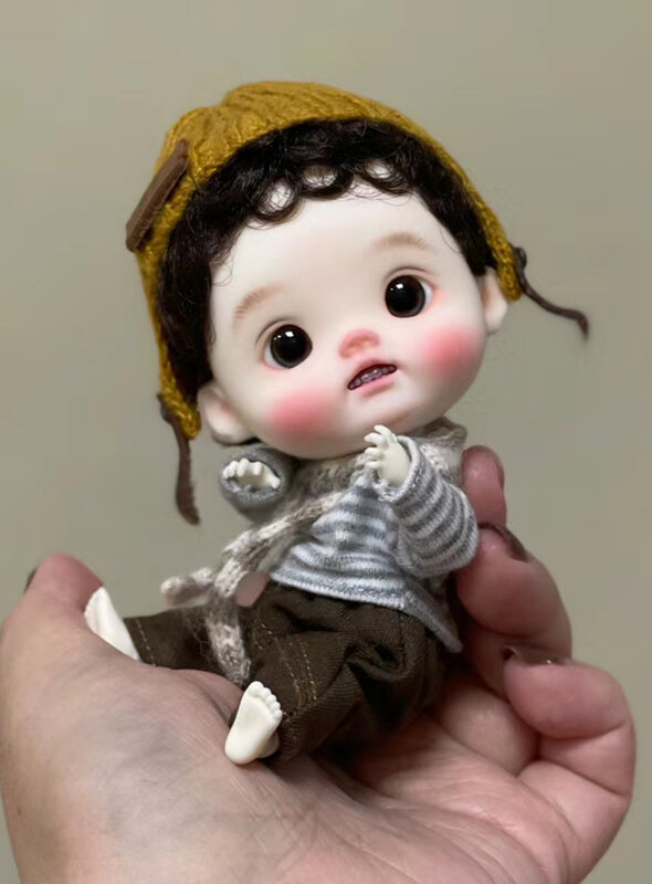 New sd Palm Child Smile 12.5cm BJD Doll1/12-OB diandi Resin Doll Art Model High Quality Toy DIY Makeup Free shipping