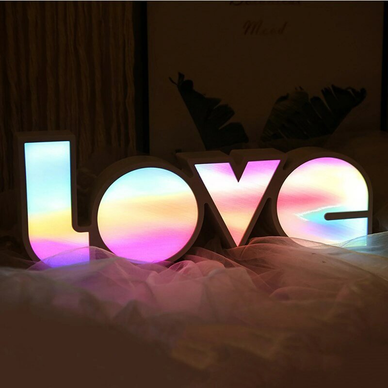 Areyourshop tęcza LED Neon światła 3D miłość lampka nocna Wedding Party Decoration