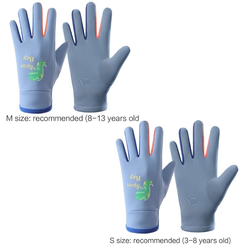 1 пара зимних детских утепленных лыжных перчаток, детские ветрозащитные водонепроницаемые противоскользящие перчатки с флисовыми