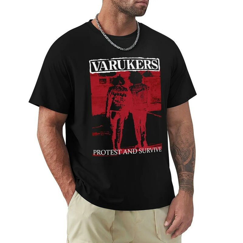 Camiseta de The Varukers Day Gift And Survive para hombres, ropa estética de sudor, camisetas