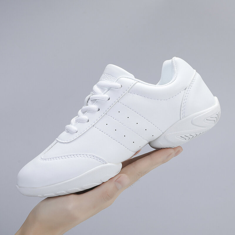 Белая танцевальная обувь BAXINIER для девочек, джазовые кроссовки, молодежная обувь для чарлидинга, обувь для атлетических тренировок, тенниса, детской обуви для аэробики