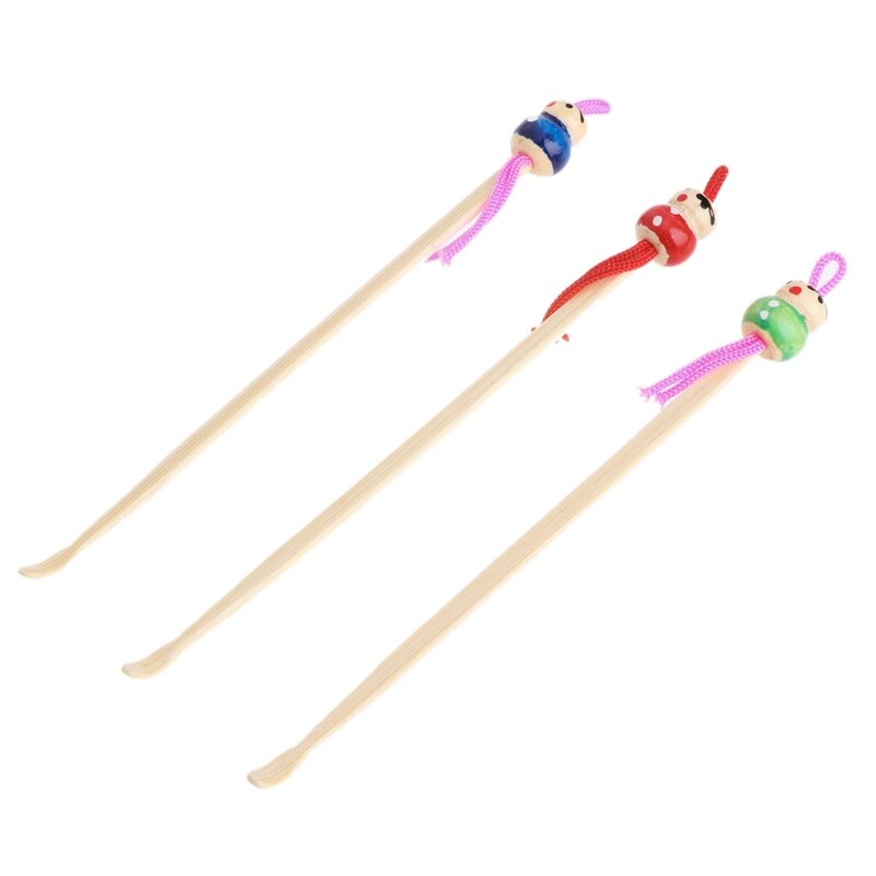 10Pcs Cartoon for Doll Bamboo Earpick Spoon Clean Earwax Removers Ear Care Safe