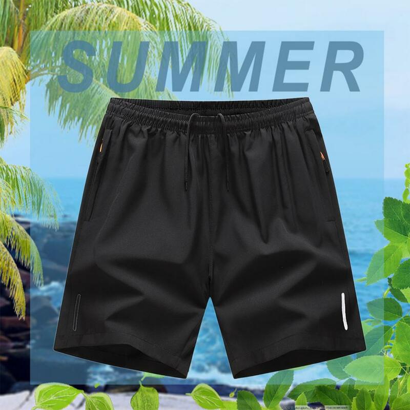Pantalones cortos de secado rápido para hombre, Shorts transpirables de secado rápido con bolsillos de cintura elástica para trotar, gimnasio, Color sólido, sueltos