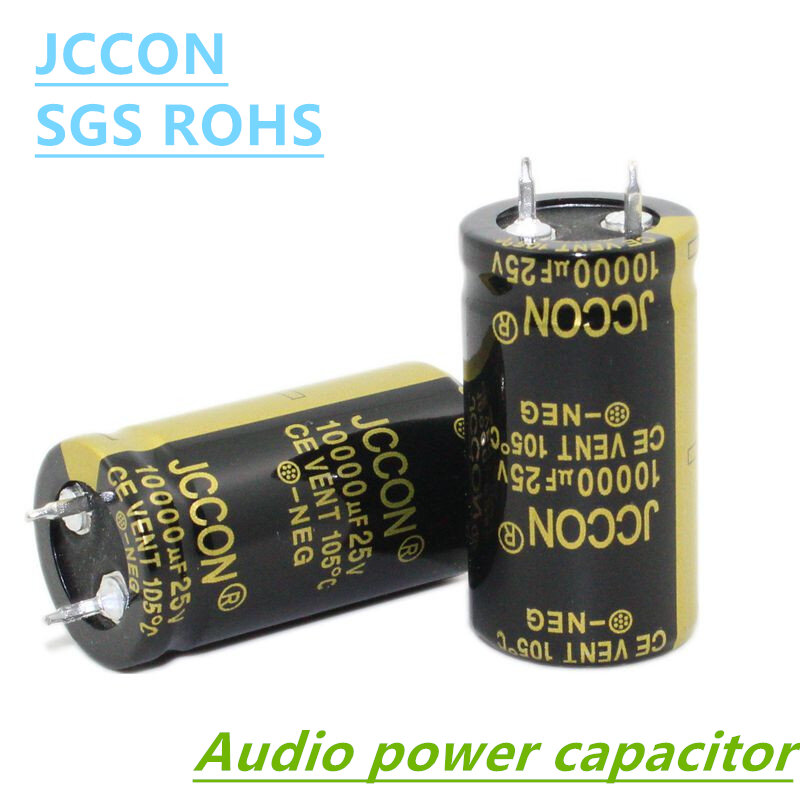1PC JCCON Horn Electrolytic Capacitors 25V 47000UF 22000UF 10000UF  For Audio Hifi Amplifier High Frequency Low ESR Speaker