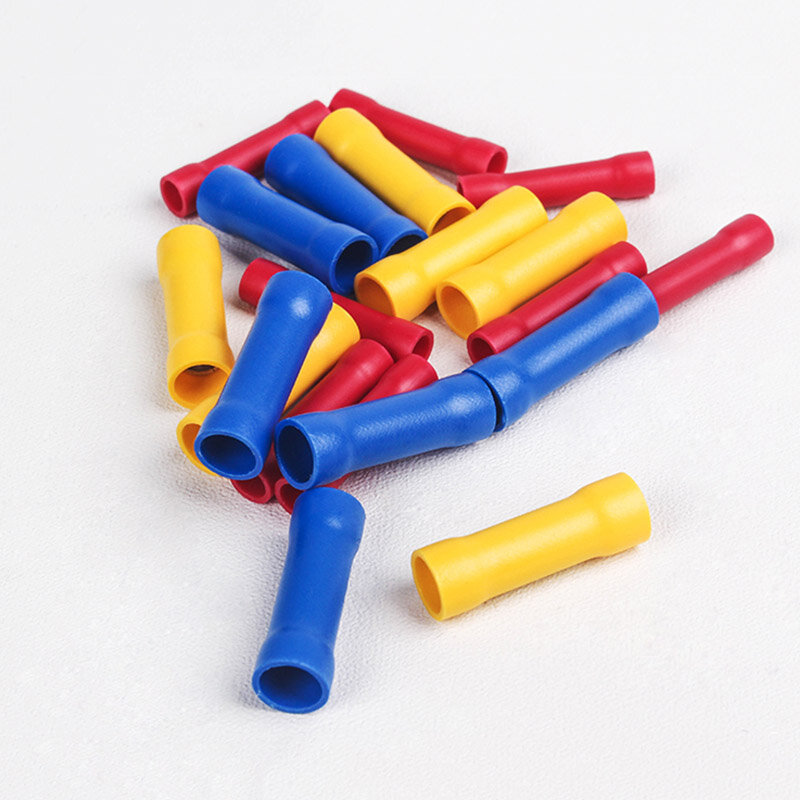 10pcs 0.75~12mm2 Insulated Crimp Terminals Electrical Wire Cable Butt Connectors Crimping Terminal BV1.25 BV2 BV2.5 BV5.5 BV8