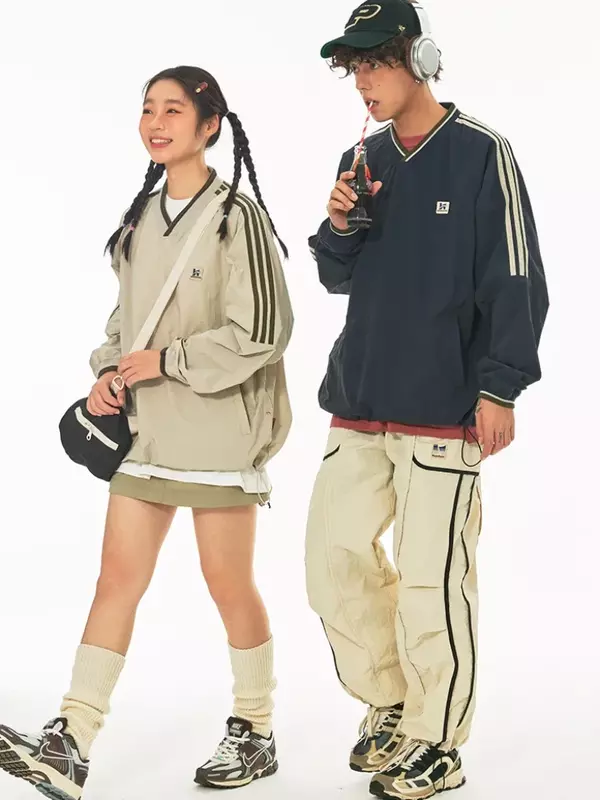ADAgirl-Sudadera con capucha de béisbol para mujer, ropa de calle de gran tamaño, de manga larga, de secado rápido, estilo Retro americano, Y2k, Top Kpop