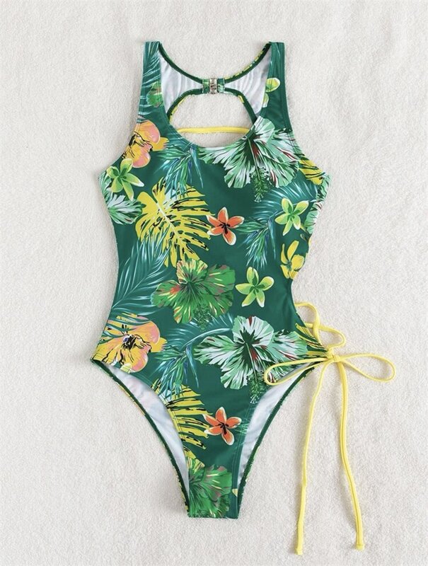 1 sztuka kwiat Bikini damskie strój kąpielowy kombinezon seksowny z dziurami na lato impreza na plaży spódnica wakacje gorąca dziewczyna Streetwear