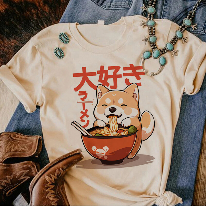 Shiba Inu tshirt women Y2K designer streetwear tshirt girl manga clothes