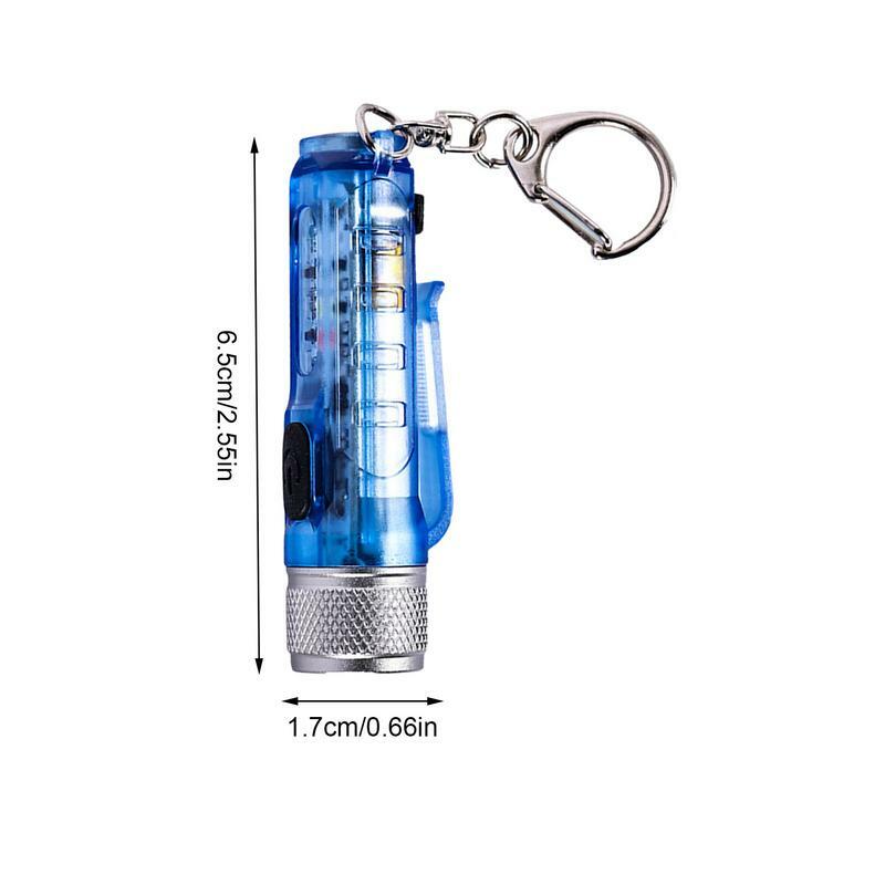 พวงกุญแจไฟฉายจิ๋ว LED ขนาดเล็กกันน้ำแหวนไฟกุญแจสำหรับสุนัขเดินอ่านของขวัญที่ดีสำหรับครอบครัว