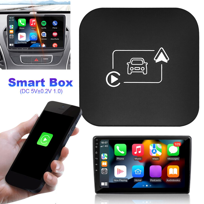 Bezprzewodowy adapter CarPlay Android Auto Mini Box Dongle BT WiFi Adapter bezprzewodowy Plug and Play do fabrycznych przewodowych samochodów CarPlay Android Auto