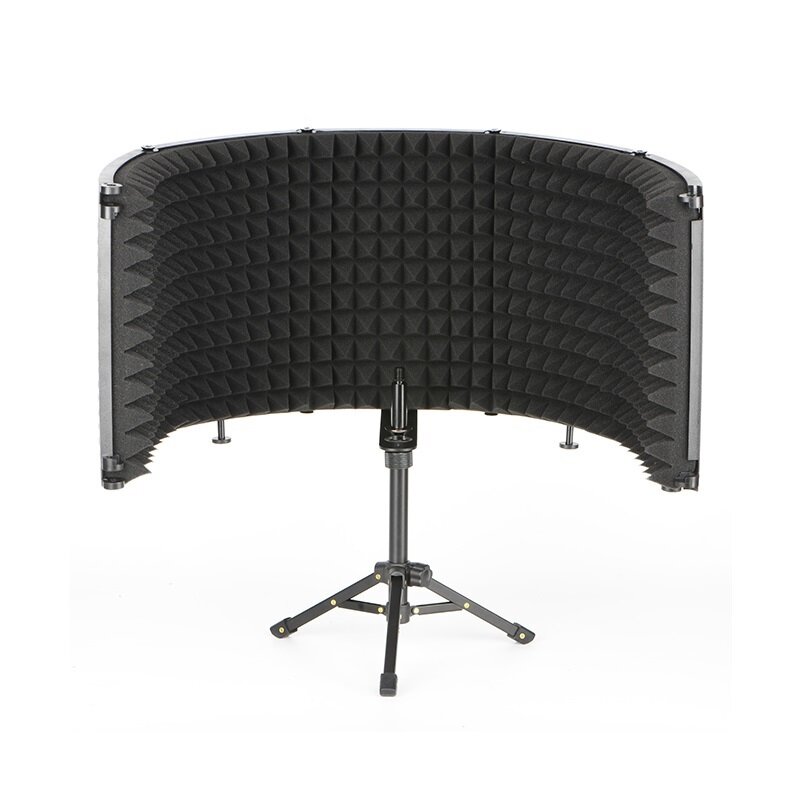 FREEBOSS 3 5 Panel Microphone Windscreen Shield Foldable Acoustic Screen Foam with Stand for Recording Live Broadcast FB-PS68(9)