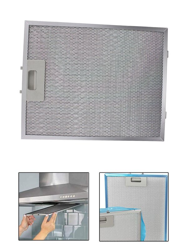 Filtro de exaustor de aço inoxidável, extrator de cozinha de malha, ventilação à prova de óleo, aspirador para aquecimento doméstico, 300x240x9mm, 1pc