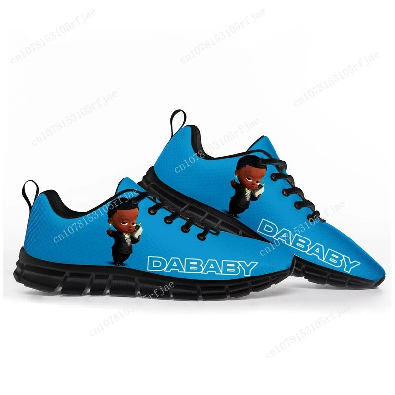 Dababy Rapper Muziek Pop Blauwe Sportschoenen Heren Dames Kinderen Kinderen Sneakers Casual Custom Hoge Kwaliteit Paar Schoenen