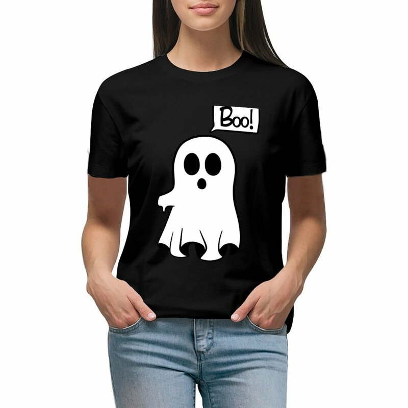 Camiseta con relleno de fantasma para mujer, ropa hippie, tops de talla grande, camisas de entrenamiento de gran tamaño
