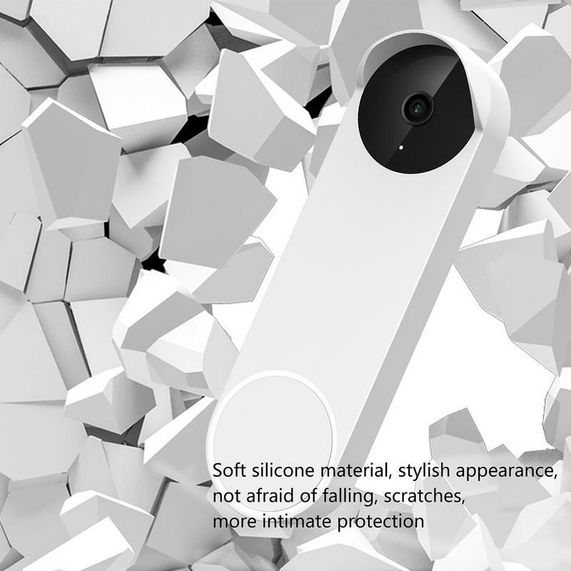 Funda protectora de silicona para Google Nest, timbre con cámara, resistente a la intemperie, impermeable, visión nocturna, cubierta de sílice