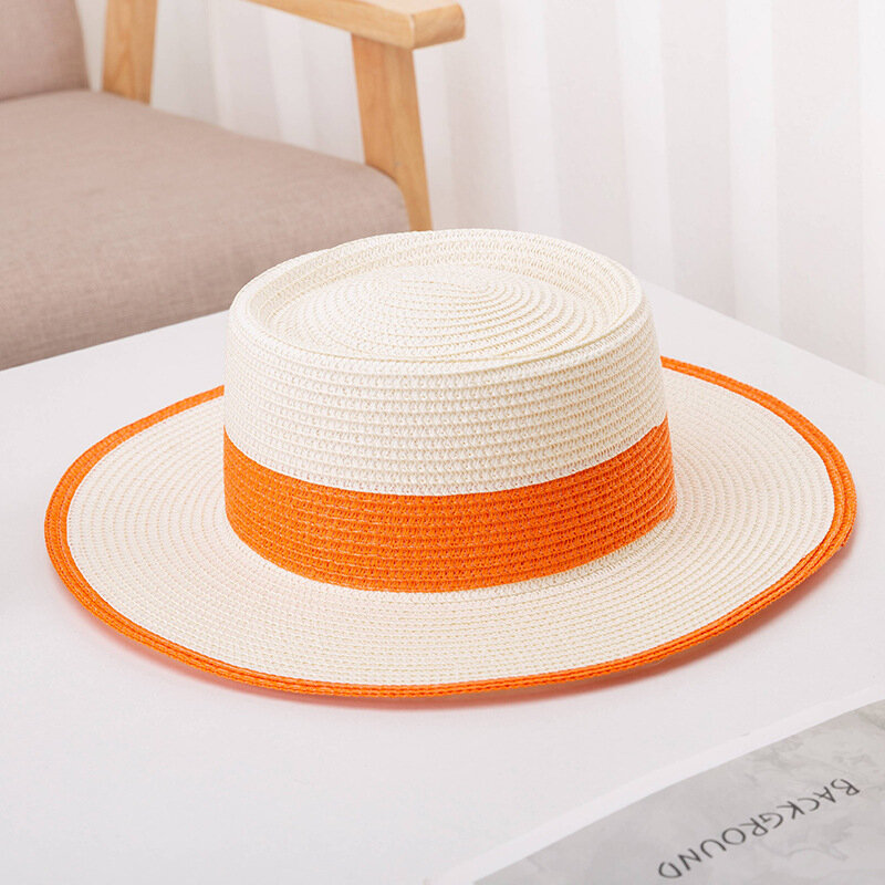 2023 letnia płasko zakończony kapelusz przeciwsłoneczny osłona przeciwsłoneczna w stylu Vintage, oddychająca czapka z szerokim rondem