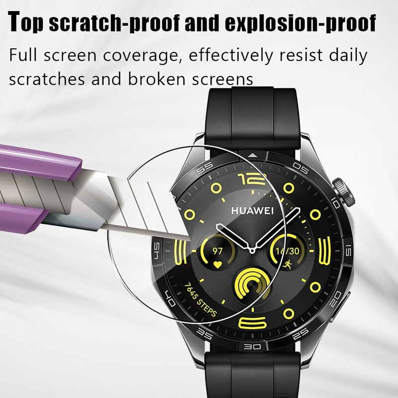 Kaca Tempered pelindung layar untuk jam tangan Huawei Watch GT 4 46mm 41mm, 3 buah kaca Tempered pelindung layar Anti gores bening HD 2.5D 9H Film Premium
