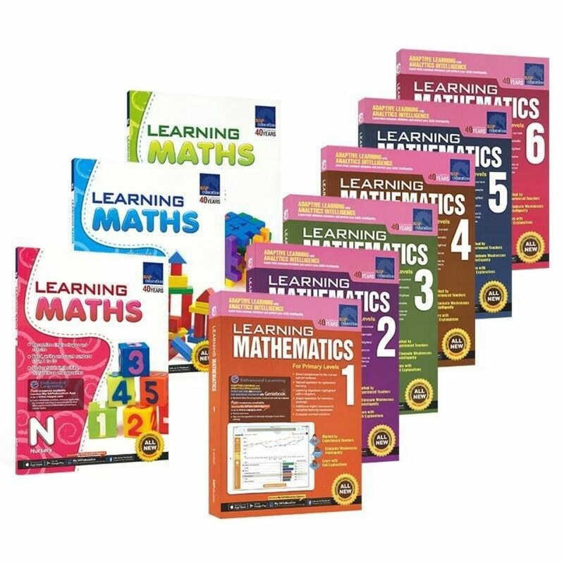 9Pieces/Lot SAP Learning Mathematics Book Grade 1-6 Children Learn Math Books Education Book Singapore Primary School Textbooks