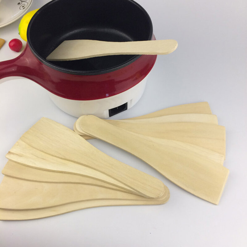 Espátula de madera antiadherente, 6 piezas, pala de cocina resistente al calor, utensilios de cocina para el hogar y restaurante