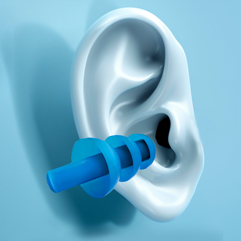 Natação Ear Plugs and Nose Clip Set, Silicone impermeável, reutilizável, redução de ruído, Sleeping Ear Plugs, protetor auditivo com caixa