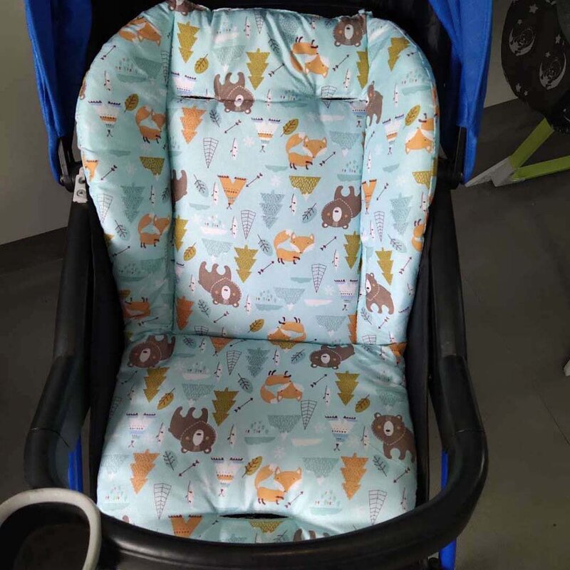 유아용 동물 프린트 의자 패드 시트 쿠션, 두꺼운 베이비 워머, 어린이 유모차 액세서리, 유모차 매트 라이너, 면 매트