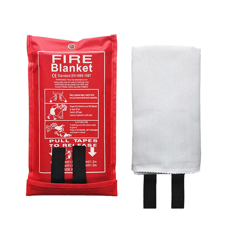 Selimut api 1M X 1M, pemadam kebakaran darurat, selimut mudah terbakar putih, penutup keselamatan