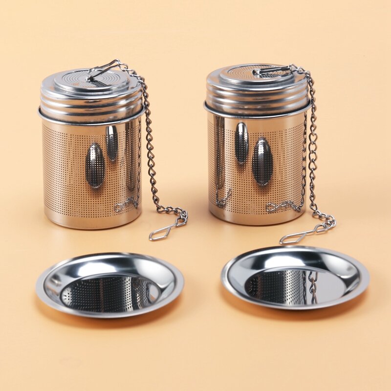 Tea Ball Infuser - Stainless Steel Tea Infusers For Loose Tea With Chain Hook & Saucer - Extra Fine Mesh Tea Strainer