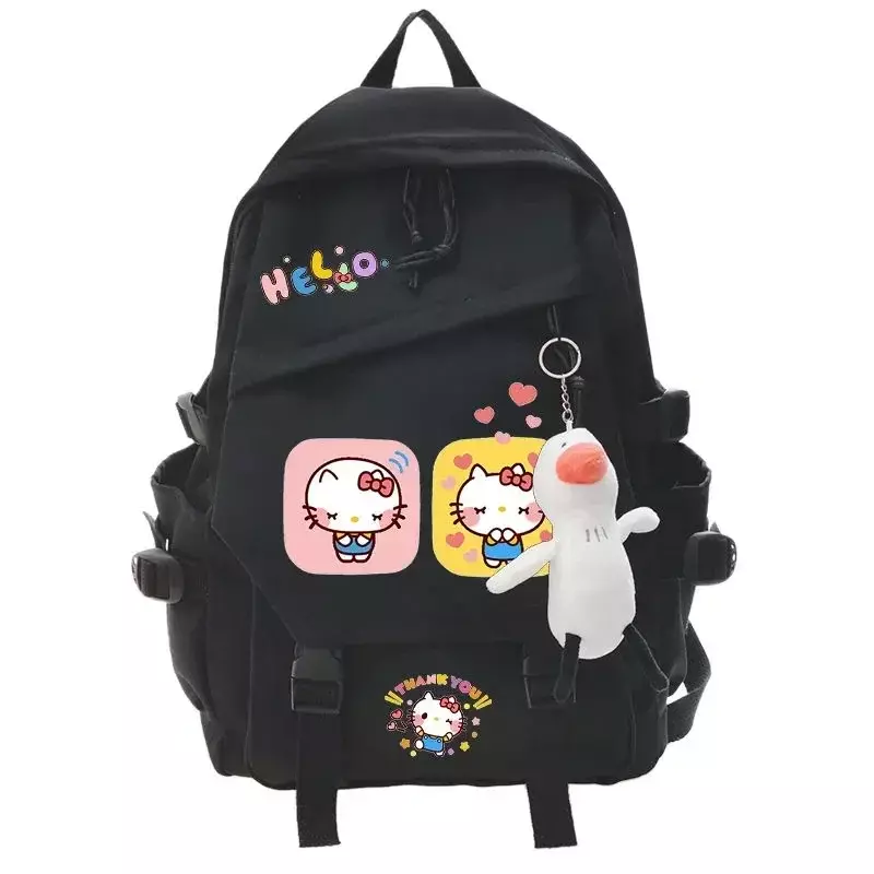 Hello Kitty borsa di grande capacità cute kawaii Sanrio borsa da scuola per studenti ragazza ragazzo cartone animato carino zaino ciondolo regalo mini zaino