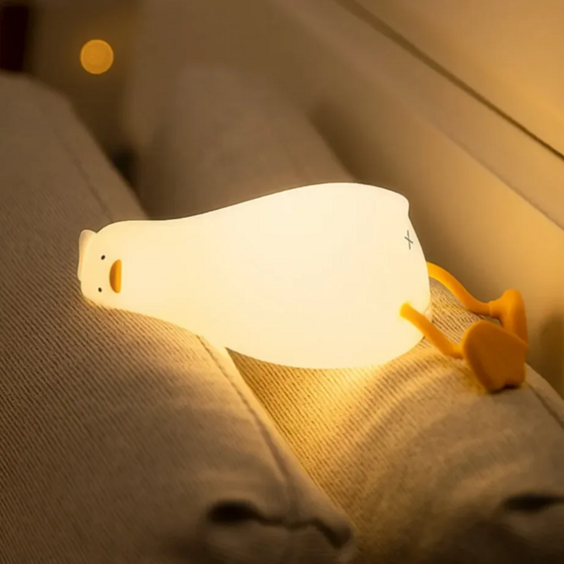 오리 충전식 LED 야간 조명 팻 실리콘 램프, 침대 옆 만화 귀여운 어린이 야간 조명, 가정 방 장식, 생일 선물