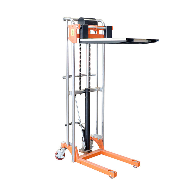 Manual Hand Pallet Stacker 400KG Capacity 1700MM Small Table Truck Hydraulic Goods Lifter