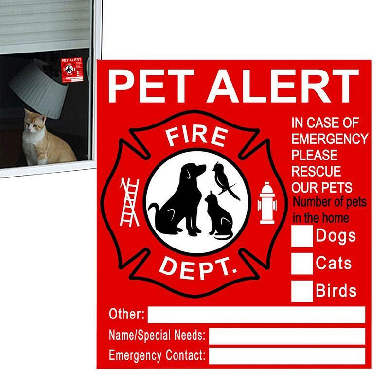 Pet Inside Sticker Save Our Pets Finder Window Stickers No Adhesive Pet Alert Safety Fire Rescue Sticker UV Fade Resistant Decal