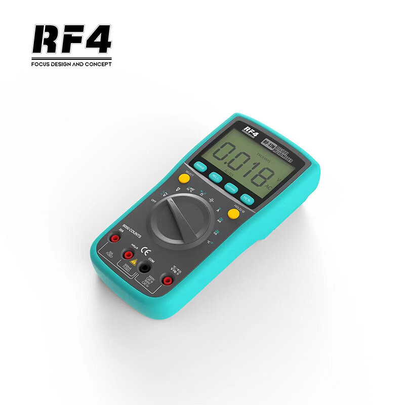 RF4 RF-17N 6000 Counts True-RMS Handheld Multimetro Portable DC AC Voltage Capacitance Ohm Autoranging Transistor Diode Tester