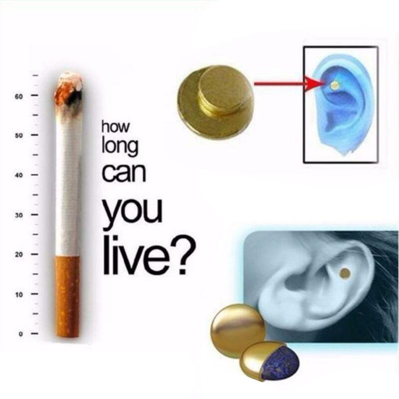 Parche de acupresión para dejar de fumar, 2 imanes de piezas para dejar de fumar, estimulan el oído externo, Material saludable, no tóxico