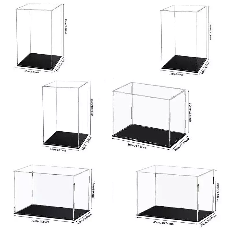 صندوق عرض أكريليك شفاف ، خزانة عرض نموذجية ، دمية الغبار الشكل صندوق شفاف أعمى ، رف تخزين الحماية