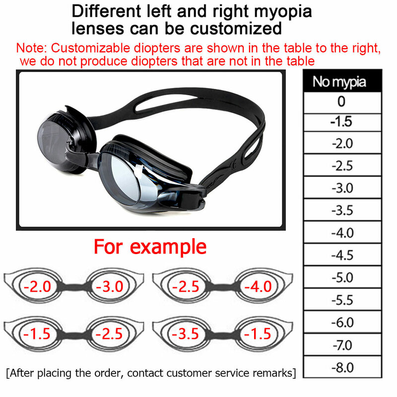 Okulary pływackie krótkowzroczność profesjonalne przeciwmgielne gogle pływackie UV mężczyźni kobiety silikonowe dioptrii pływać okulary sportowe konfigurowalny
