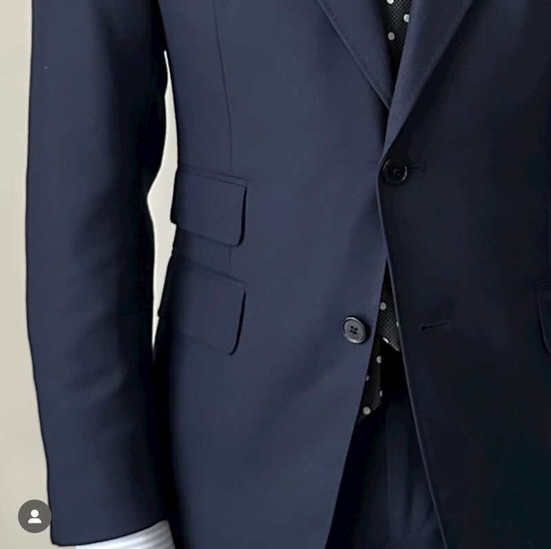 Granatowy niebieskie garnitury na męskie formalne biznesowa marynarka ślubne smoking pana młodego Slim Fit 2-częściowy komplet kurtki spodnie Traje De Hombre Elegante