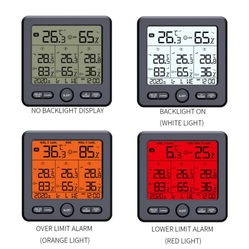TS-6210 Higrômetro de Temperatura Digital Multifuncional, Transmissor Sem Fio, Estação Meteorológica, Previsão Indoor e Outdoor, Top