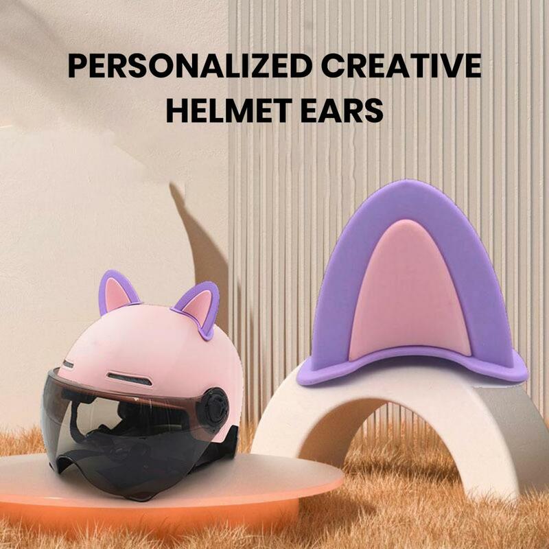 Lindas orejas de casco de motocicleta para mujer, decoraciones de Color vibrante, divertidas, accesorios de casco novedosos