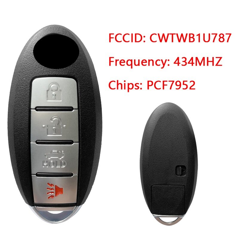 CN027046 FCC CWTWB1U787 dla Armada 2017 inteligentny klucz 4 przyciski Hatch 434MHZ PCF7952 46 Chip OEM i rynek wtórny