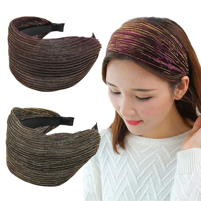 New Fashion Gradient Wide-sided Lace Simple Breathable Toothed Non-slip Headband for Women Girl Hair Accessories Headwear