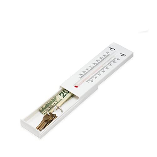 Kotak uang pribadi kecil termometer etalase penyimpanan tersembunyi kompartemen penyimpanan rahasia luar ruangan wadah uang perhiasan kotak uang