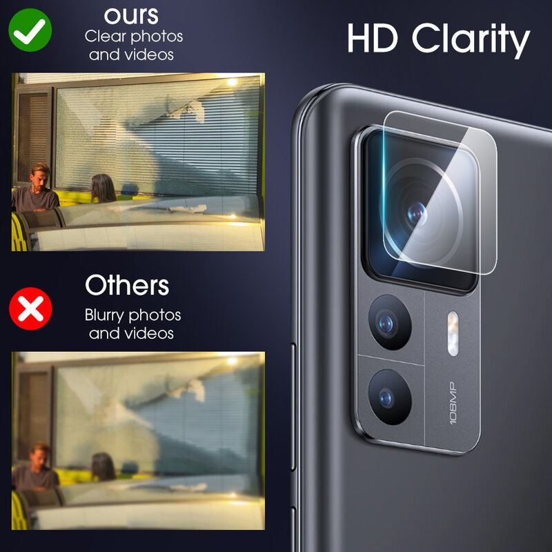 Voll abdeckung gehärtetes Glas für Xiaomi 12t Pro 12t Displays chutz folie Handy Kamera Objektivs chutz Film Anti-Kratzer